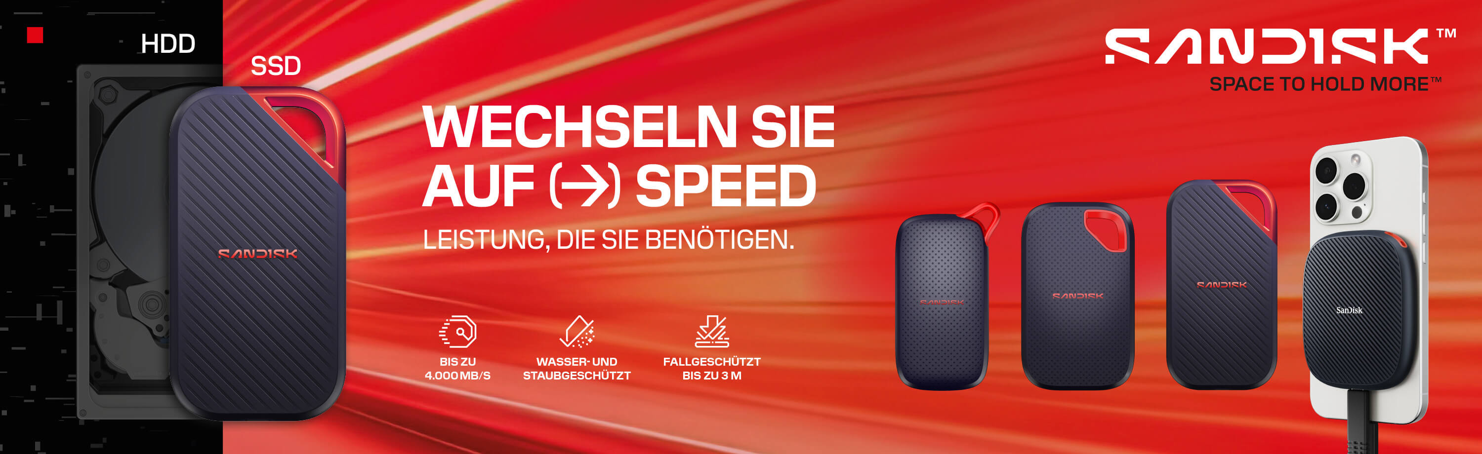 SanDisk portable SSDs als schneller Speicherwechsel von HDD auf SSD