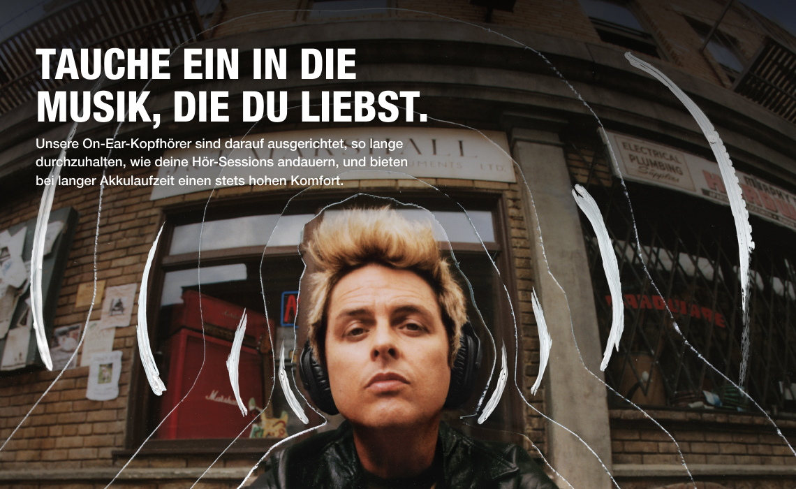 Banner über Vorteile der Over-Ear-Kopfhörer von Marshall
