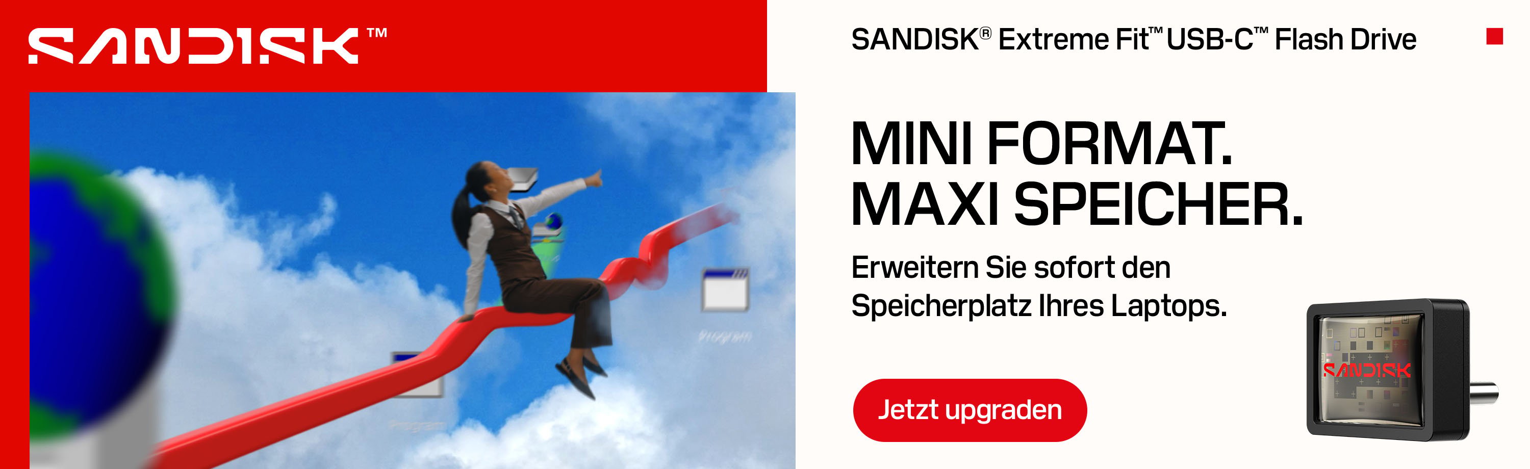 SanDisk Extreme Fit USB-C Flash Drive für mehr Speicherplatz am Laptop