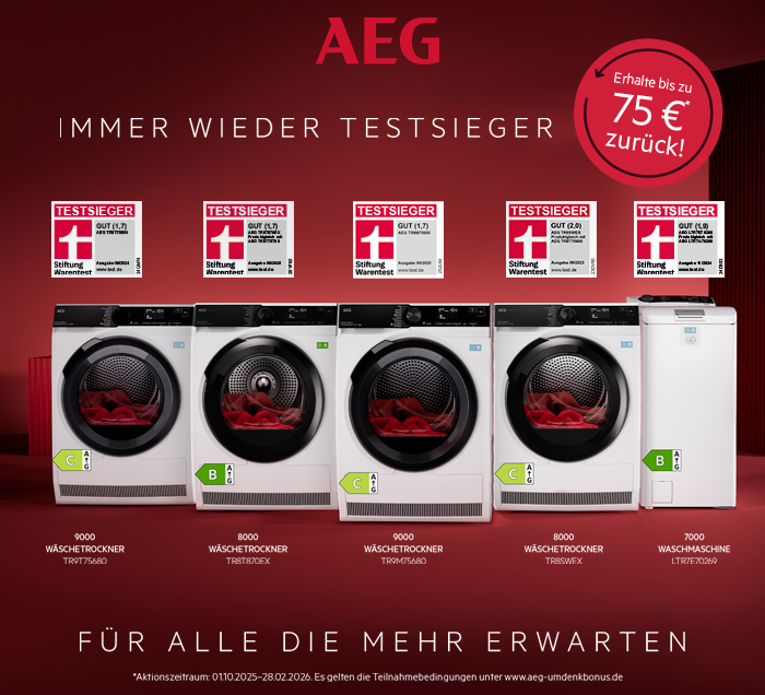 Immer wieder Testsieger Setze auf ausgezeichnete Qualität von AEG