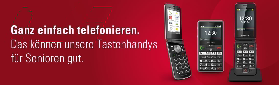 Ganz einfach telefonieren. Das können unsere Tastenhandys für Senioren gut