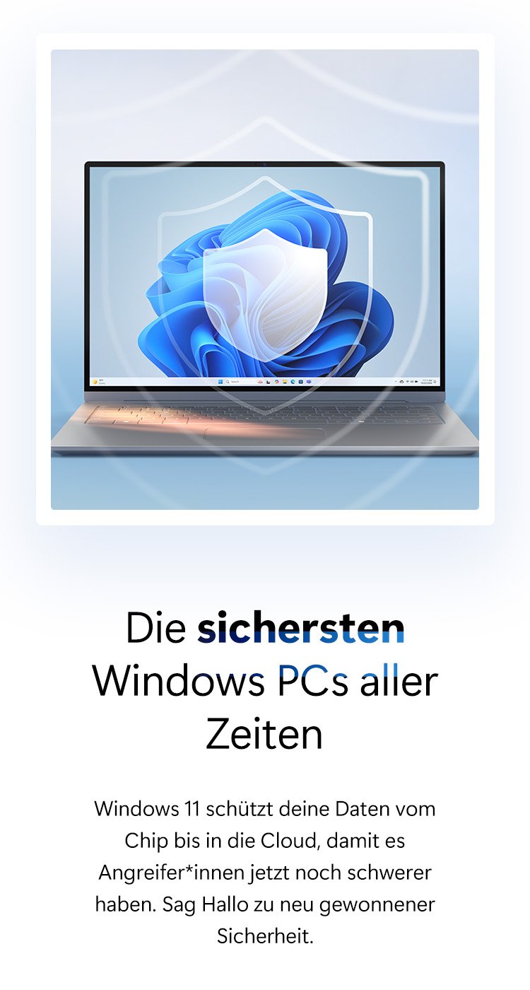 Windows 11 PC mit erweitertem Datenschutz