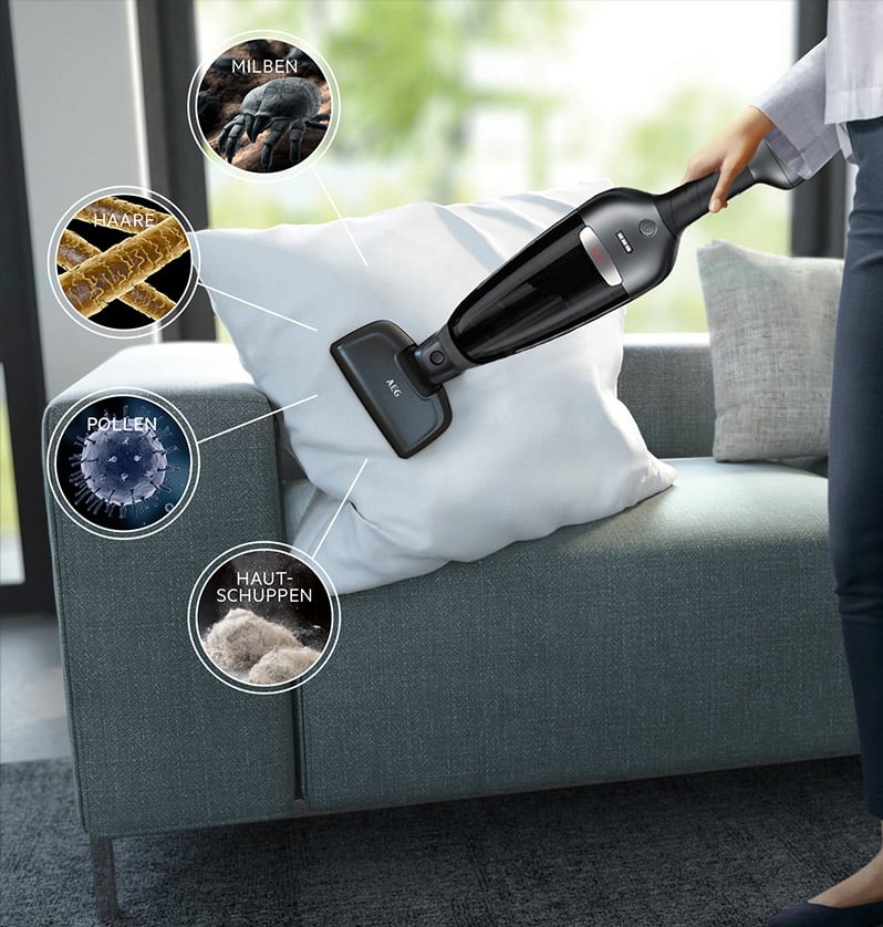 DeepClean-Elektrosaugbürste – Extra  hygienische Tiefenreinigung von  Polstern und Matratzen