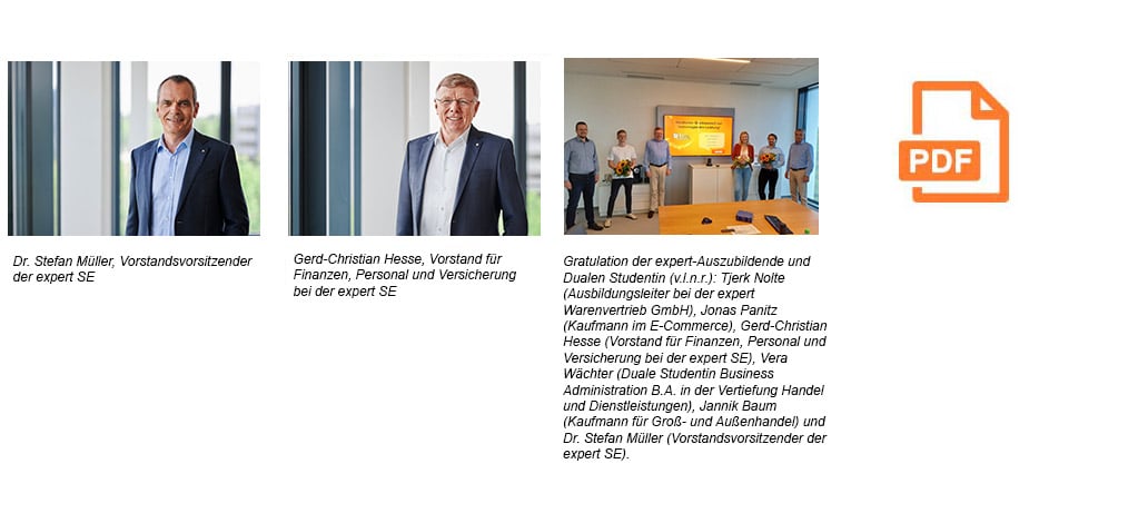 Pressematerial: Abschluss mit Bestnoten: expert gratuliert vier Auszubildenden zu hervorragenden Ergebnissen bei IHK-Abschlussprüfungen