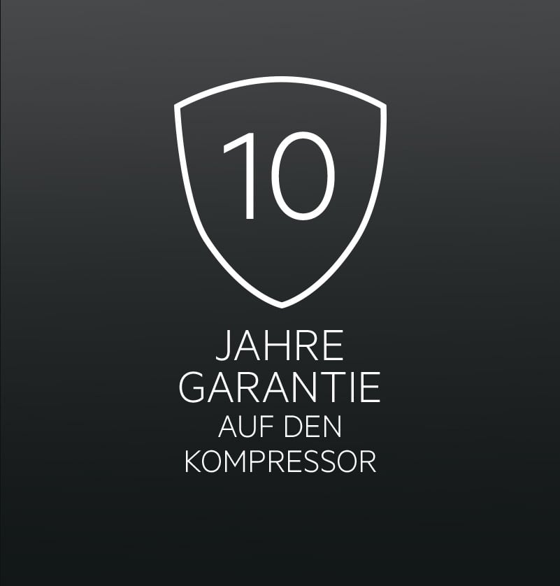 10 JAHRE GARANTIE AUF DEN  KOMPRESSOR