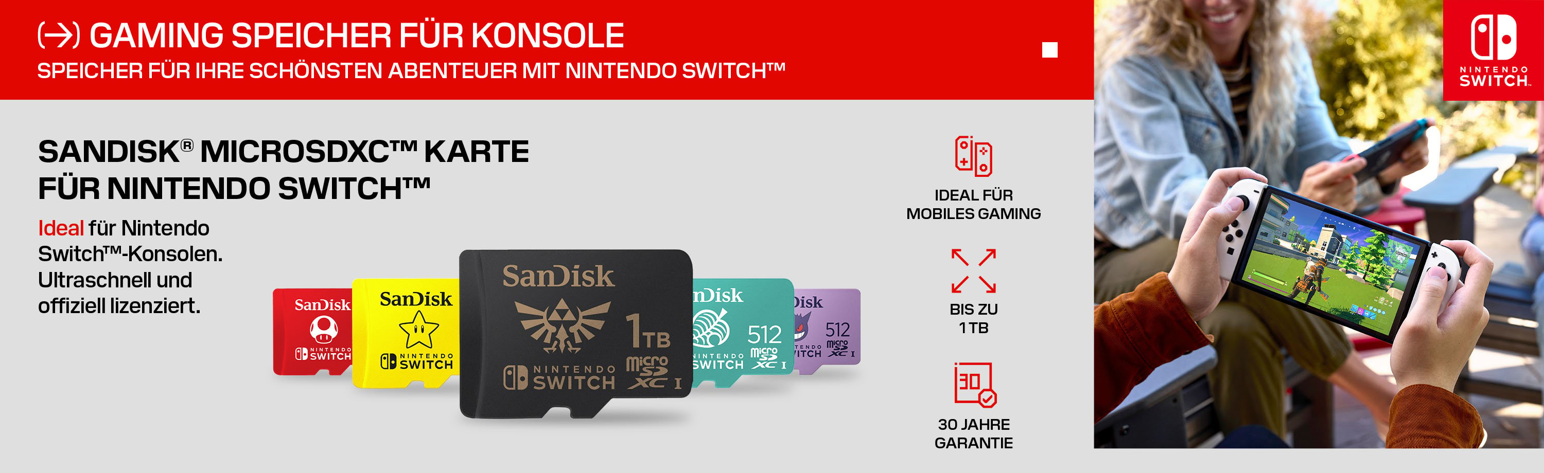 SanDisk microSDXC Karte für Nintendo Switch Konsolen
