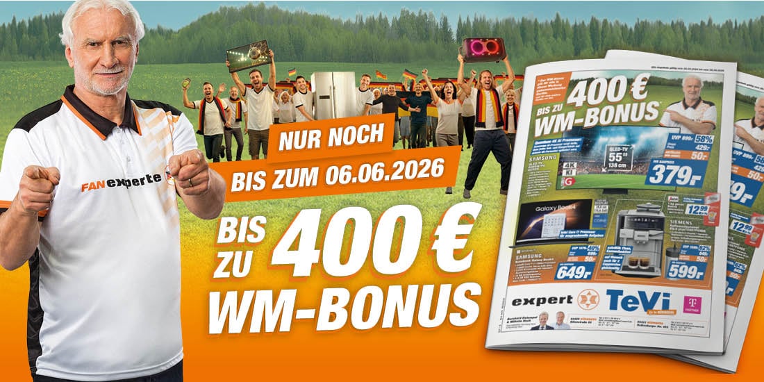 Bis zu 400 € WM-Bonus -  Nur noch bis 06.06.2026