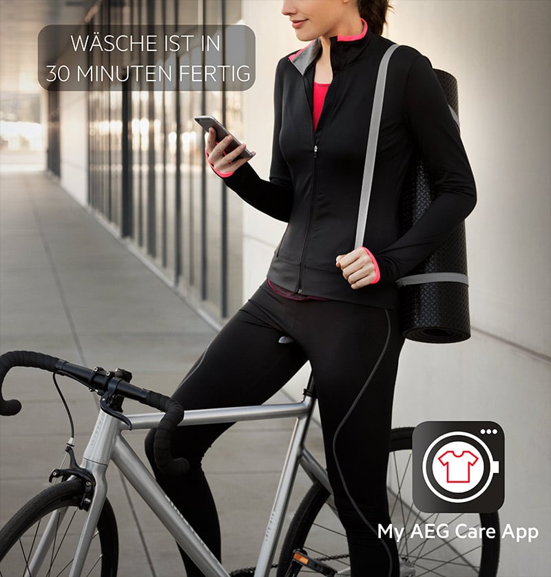 Waschen. Trocknen. Pflegen.  Die AEG Care App für Ihr  Smartphone