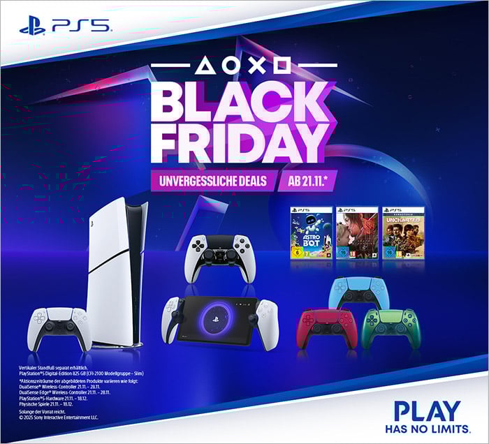 Black Week: PlayStation® Deals Konsolen, Controller, Games & mehr.
