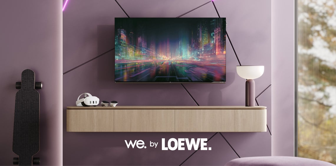 Entdecke We. by LOEWE – elegante TVs mit klarem Design, brillanter Bildqualität und smarter Technik für dein Zuhause.