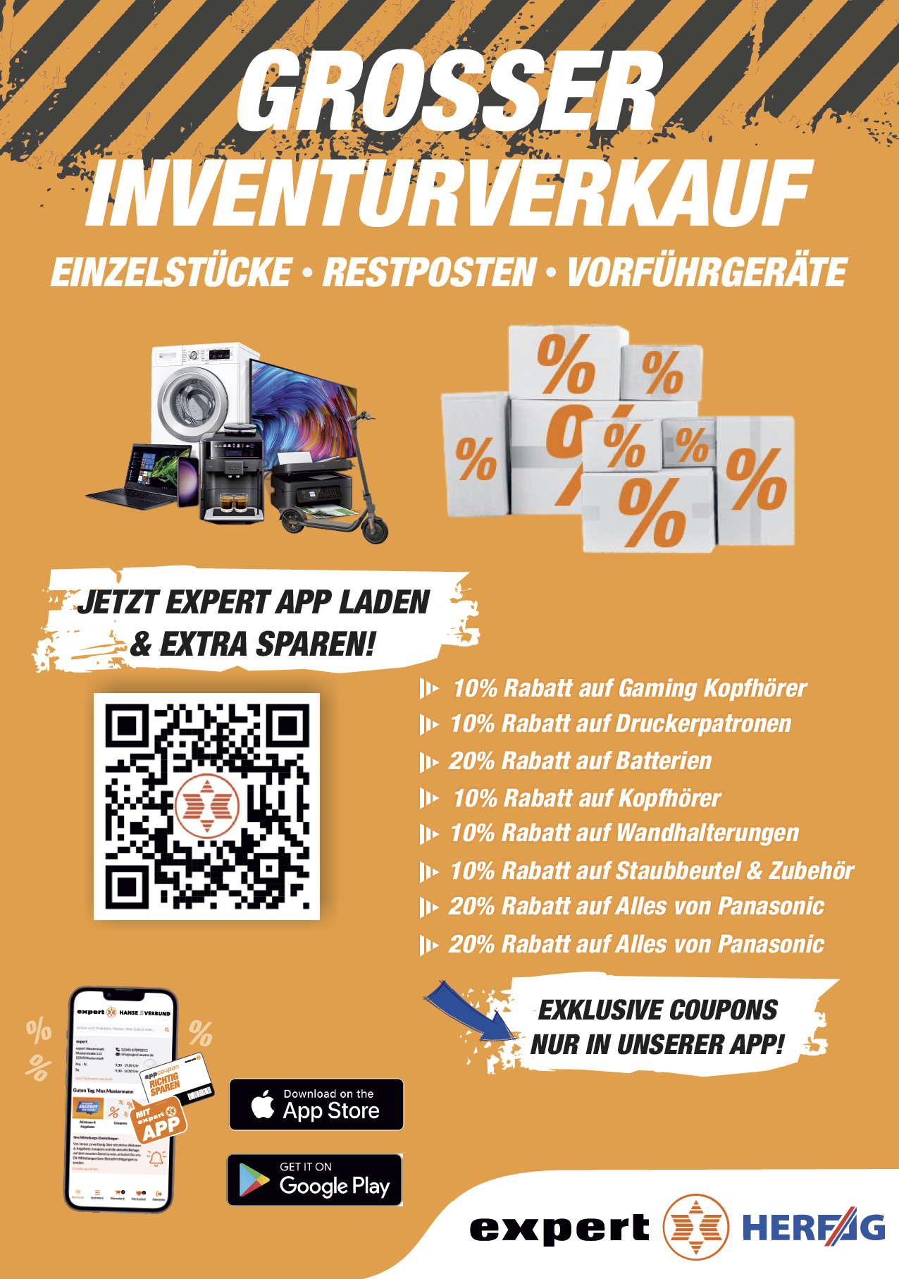 Inventurverkauf bei expert HERFAG! Was weg ist, müssen wir nicht mehr zählen!