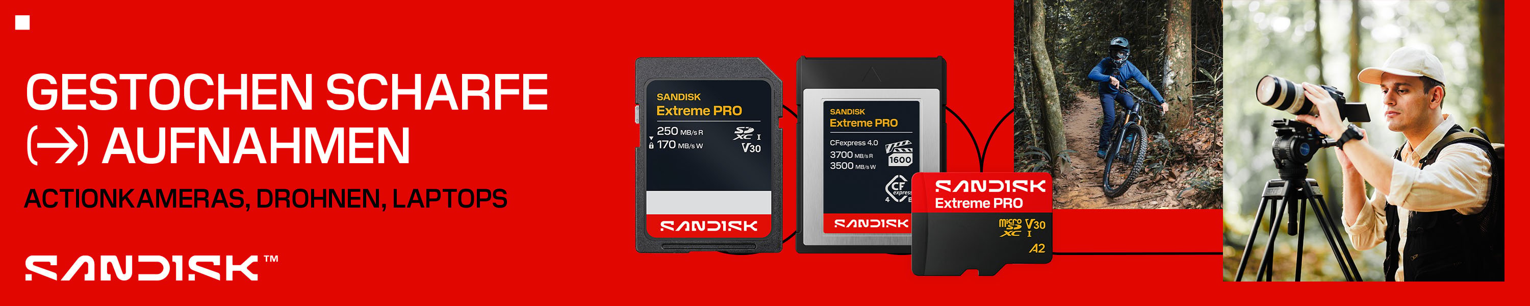 SanDisk Extreme PRO Speicherkarten für gestochen scharfe Aufnahmen