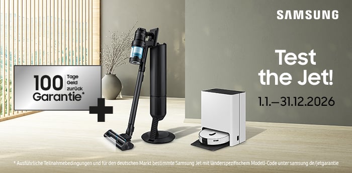 Test the Jet! Ohne Risiko mit der längsten Testgarantie von Samsung