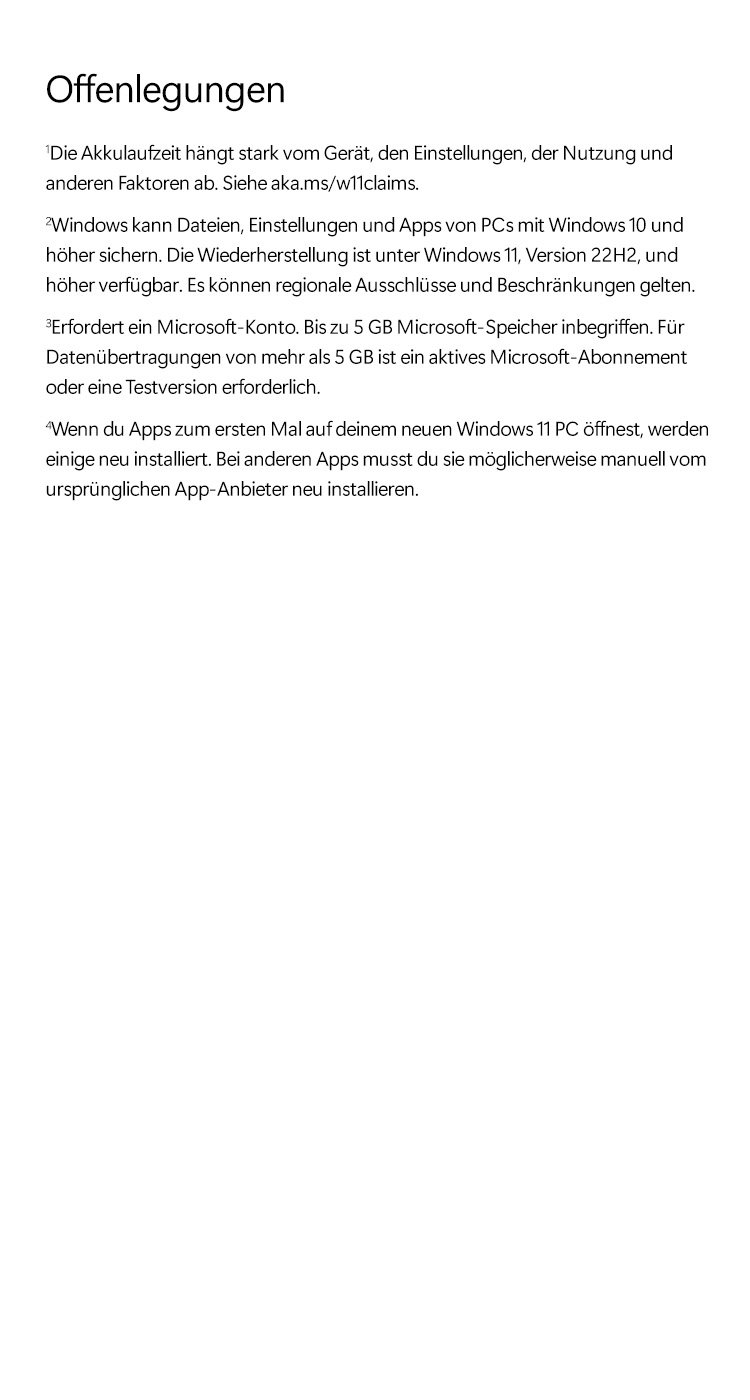 Offenlegungen zu Windows 11 und Microsoft 365