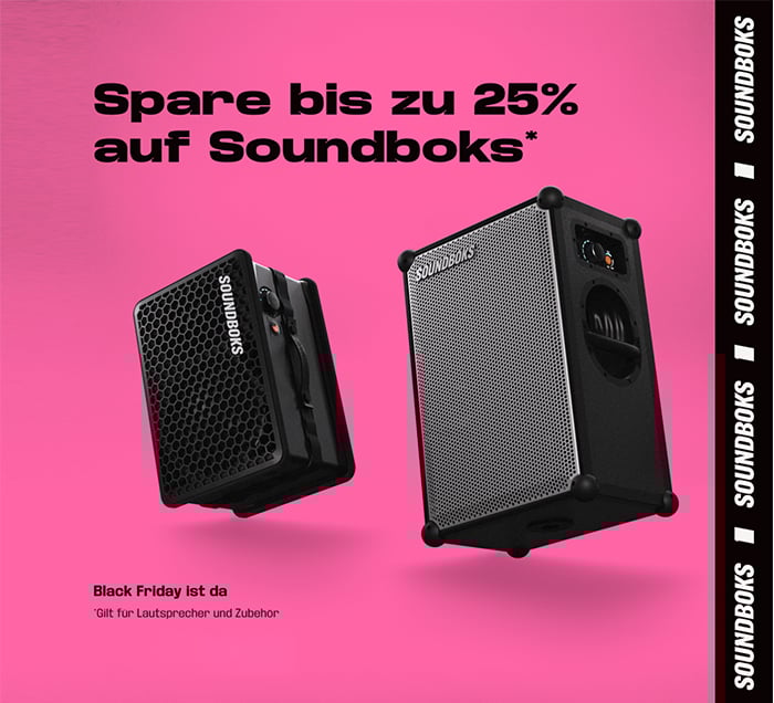 Black Week ist da! Bis zu 25 % auf Soundboks sparen