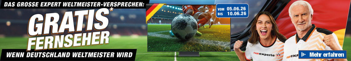 DAS GROSSE expert WELTMEISTER-VERSPRECHEN Jetzt Fernseher kaufen & bei WM-Titel den Kaufpreis zurückbekommen*