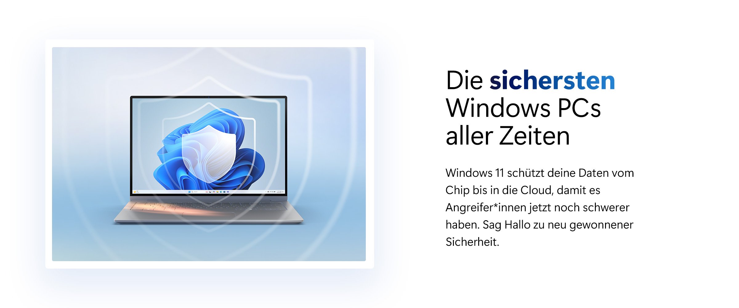 Windows 11 PC mit erweitertem Datenschutz
