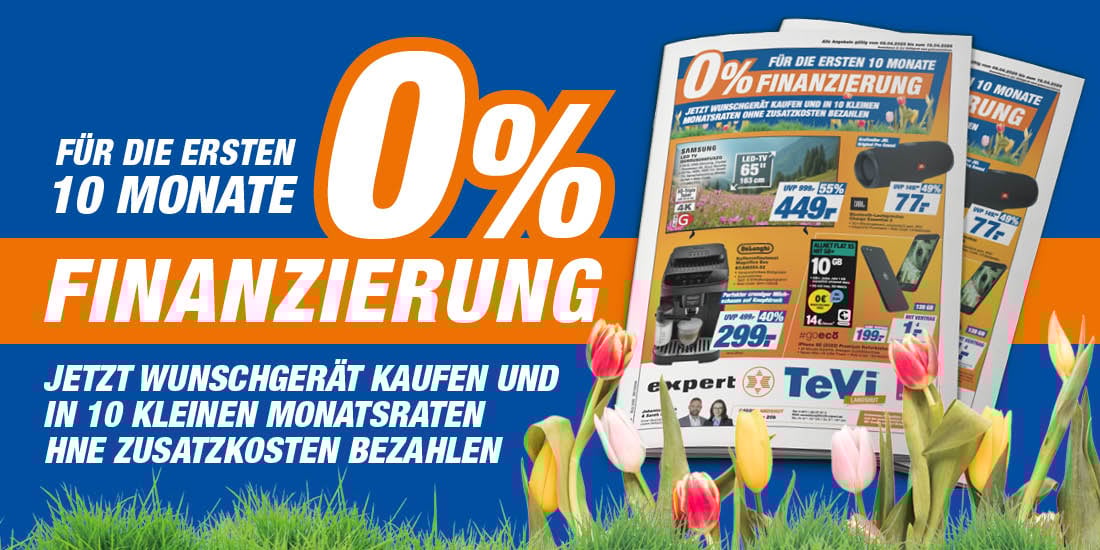 0% Finanzierung -  Jetzt Wunschgerät in 10 kleine Monatsraten ohne Zusatzkosten bezahlen