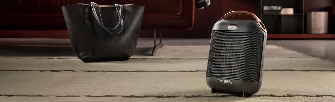 DeLonghi Heizlüfter mit Lederschlaufe zum Tragen