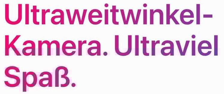 Ultraweitwinkel-Kamera. Ultraviel Spaß.