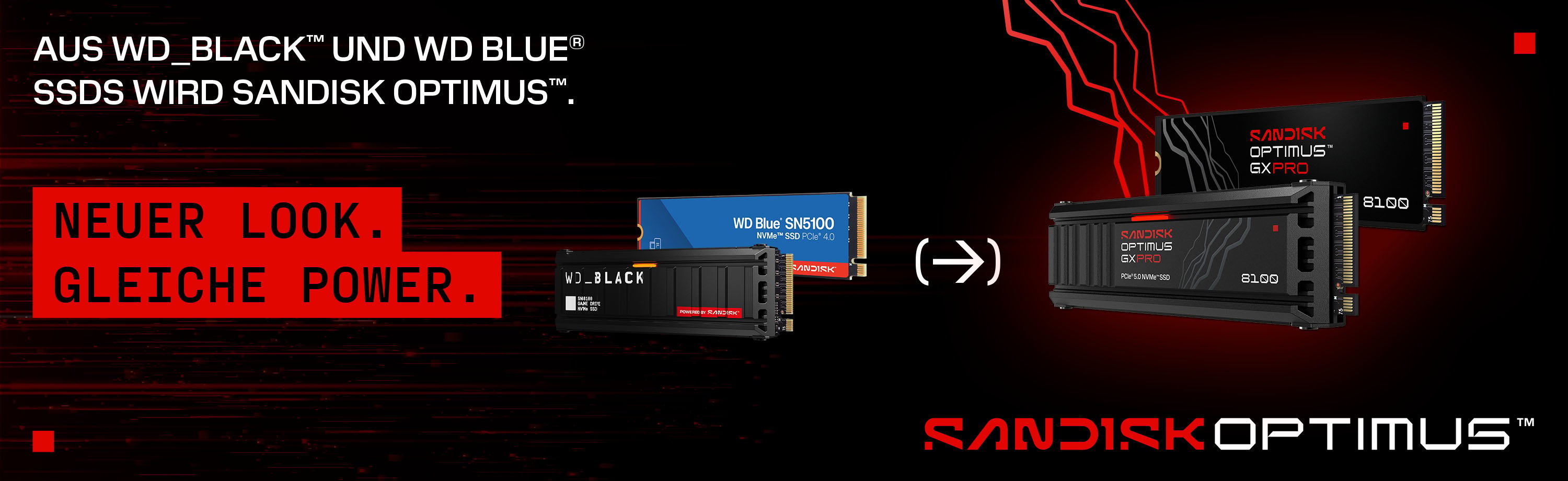 SanDisk Optimus SSDs im neuen Look als Nachfolger von WD_BLACK und WD Blue