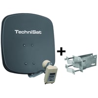 DigitalSat-Antenne DigiDish 45 Universal-Twin-LNB inkl. An-Rohr-Fitting schiefergrau
