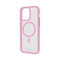 Case für iPhone 15 mit farbigen Rändern, kompatibel mit MagSafe Aufladung, Rosa
