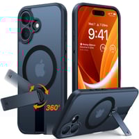 Pstand Spin Series für iPhone 16 Black Handyhülle