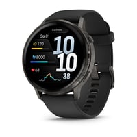 Venu 4 - 45 mm Schwarz/Schiefergrau mit Schnellwechsel-Silikon-Armband 22 mm Smartwatch