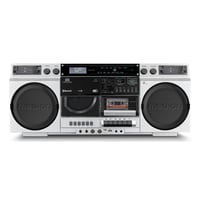 LIFE P66538 Retro-Boombox silber