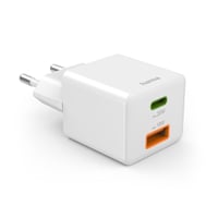 Schnellladegerät, 1x USB-C PD, 1x USB-A QC, Mini-Ladegerät, 20 W, Weiß (00201991)