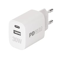 Dual USB Schnellladegeraet 30W, 1x USB A und 1x USB C, weiß (64339)