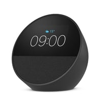 Der neue Amazon Echo Spot (2024), Smart Clock mit sattem Klang und Alexa, Schwarz