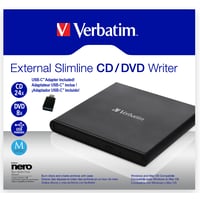 Slimline USB 2.0 inklusive USB-A-zu-USB-C-Adapter Externer DVD-Brenner