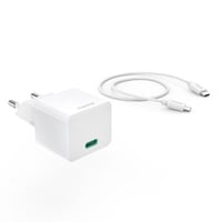 Schnellladegerät mit Ladekabel USB-C, Mini-Ladegerät, PD, 20W, 1m, Weiß (00201675) Schnellladegerät (USB-C)