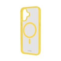 Case für iPhone 16 mit farbigen Rändern, kompatibel mit MagSafe Aufladung, Gelb