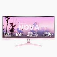 Nova, Pink, 34 Zoll, Curved, WQHD, VA, 165 Hz, 1 ms Gaming-Monitor