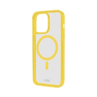 Case für iPhone 16 Pro mit farbigen Rändern, kompatibel mit MagSafe Aufladung, Gelb