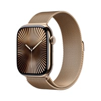 Watch Series 10 GPS + Cellular, 46 mm Titangehäuse Gold, mit Milanese Armband Gold - S/M