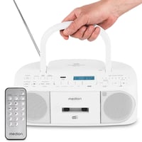MED MD400003 LIFE DRX-1 weiß Radiorekorder mit CD-Spieler und Kassettendeck