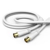 SAT-Anschlusskabel, vergoldet, weiß, 3,0 m, 100 dB (00179247) Koaxialkabel mit F-Stecker