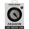 FASHION 3m USB Data Cable Black für Micro-USB mit Sync- und Ladefunktion (18411) USB-A auf Micro-USB Ladekabel