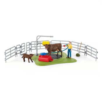 Kuh Waschstation Spielfiguren-Set