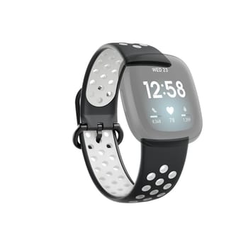 Sportarmband für Fitbit Versa 3/Sense, atmungsaktiv, universal, Schwarz/Grau