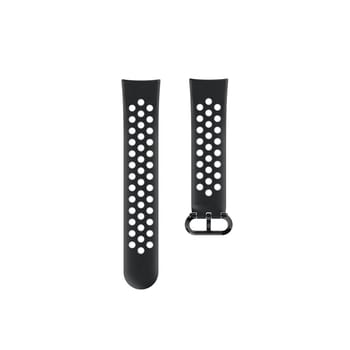 Sportarmband für Fitbit Versa 3/Sense, atmungsaktiv, universal, Schwarz/Grau