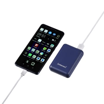 Powerbank XS10000, 10000 mAh, USB-A, Micro-USB, USB-C, Blau