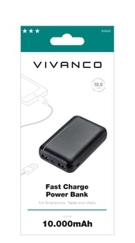Fast Charge Power Bank 10.000mAh, 10.5W Schwarz (63223)