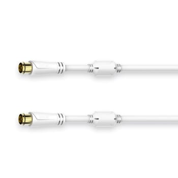 SAT-Anschlusskabel, vergoldet, weiß, 3,0 m, 100 dB (00179247) Koaxialkabel mit F-Stecker