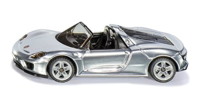 Maquette SIKU Porsche 918 Spyder à L'échelle 1:55 - Métal Et Plastique, Pneus Caoutchouc - Jouet Collection Argent - 8