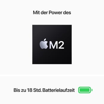 MacBook Air, 13 Zoll, Space Grau, 2022, M2, 8-Core CPU, 8-Core GPU, 16 GB, 256 GB SSD